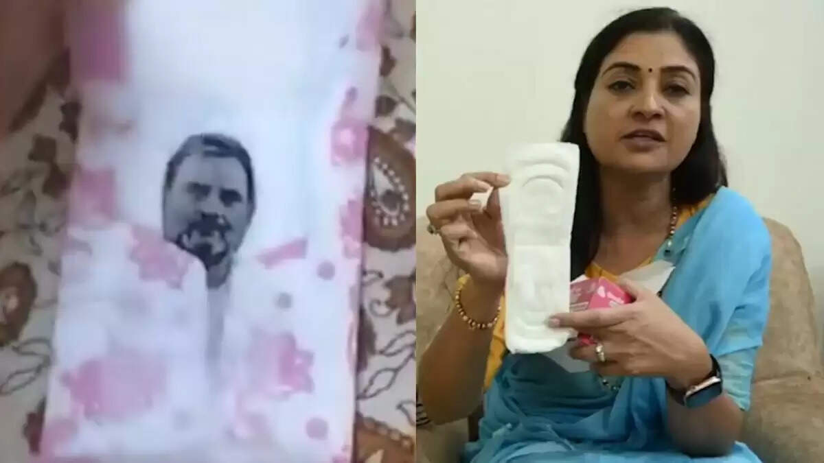 कांग्रेस का सेनेटरी पैड वितरण: राहुल गांधी की तस्वीर पर विवाद