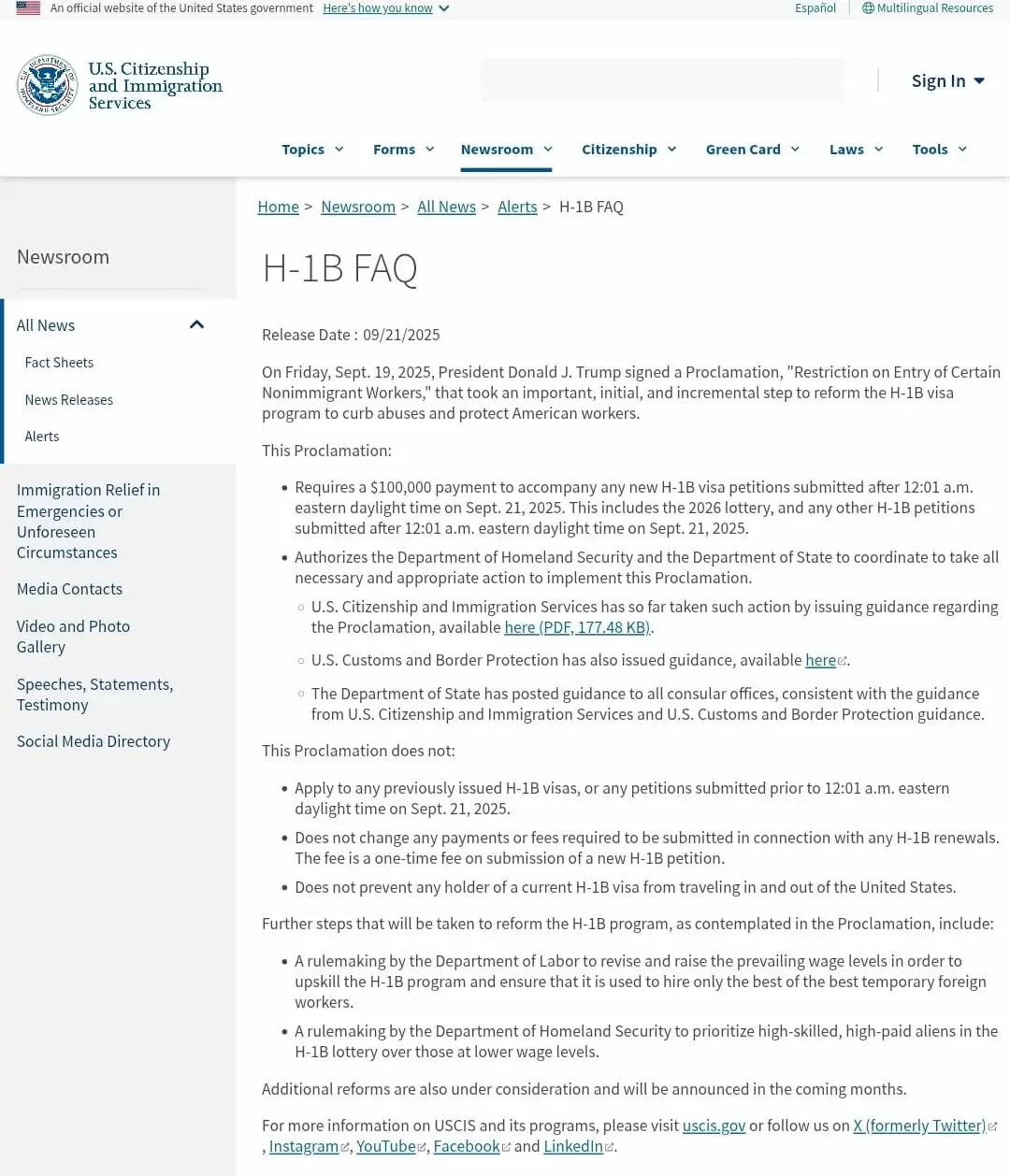 अमेरिका ने H-1B वीजा फीस में किया बड़ा बदलाव