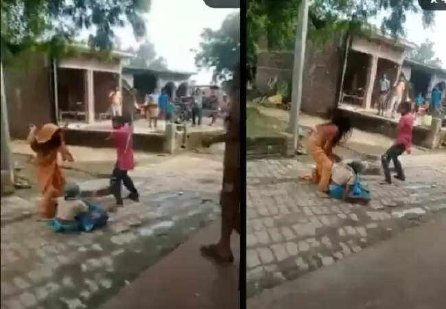 हरदोई में बहू और देवर के बीच सड़क पर हुई मारपीट का वीडियो वायरल