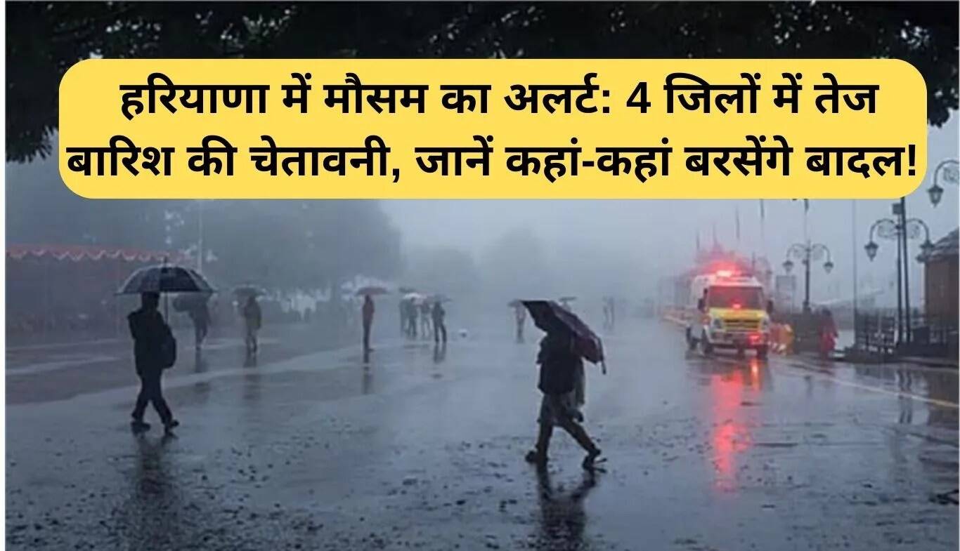 हरियाणा में मौसम का अलर्ट: चार जिलों में भारी बारिश की संभावना