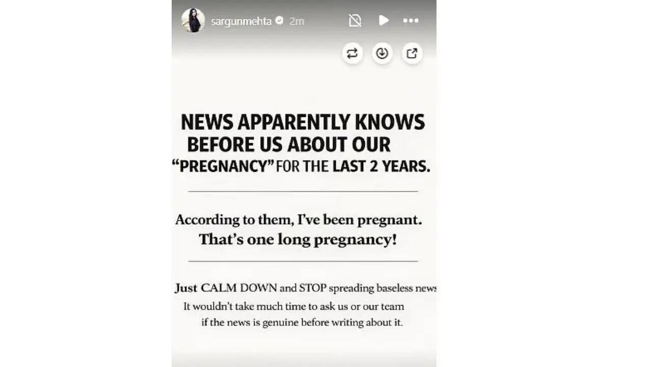 सरगुन मेहता ने प्रेग्नेंसी की अफवाहों को किया खारिज