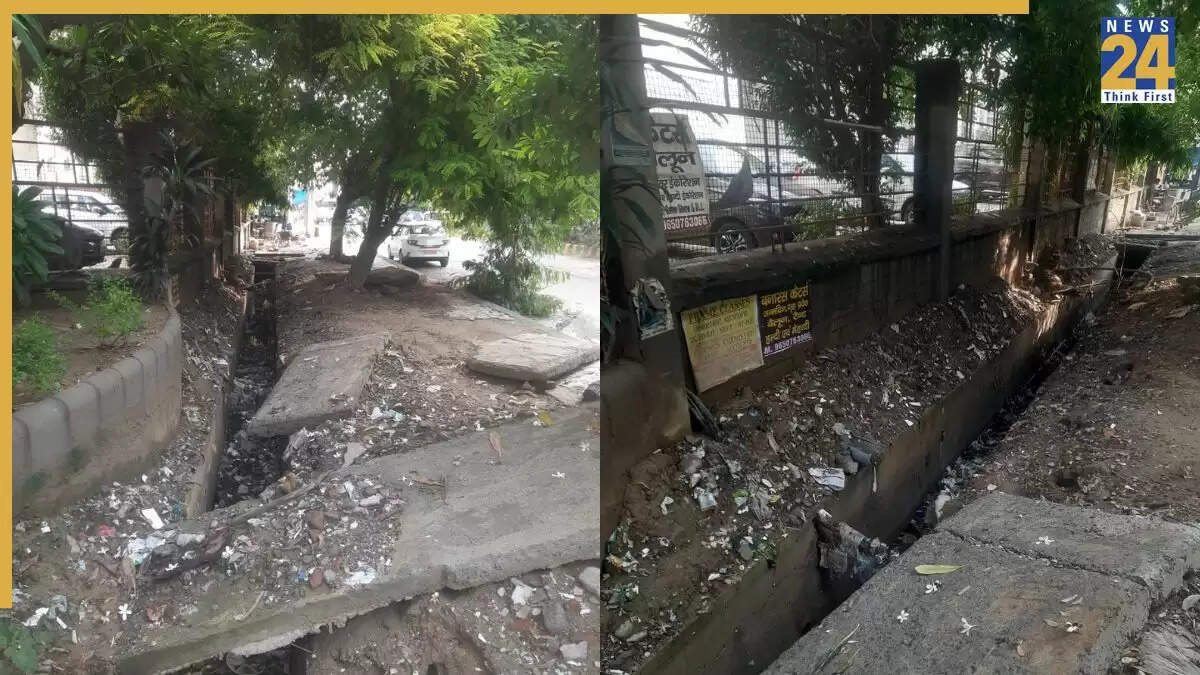 गाजियाबाद की सोसायटी में गंदगी और खुले नाले से परेशान निवासी