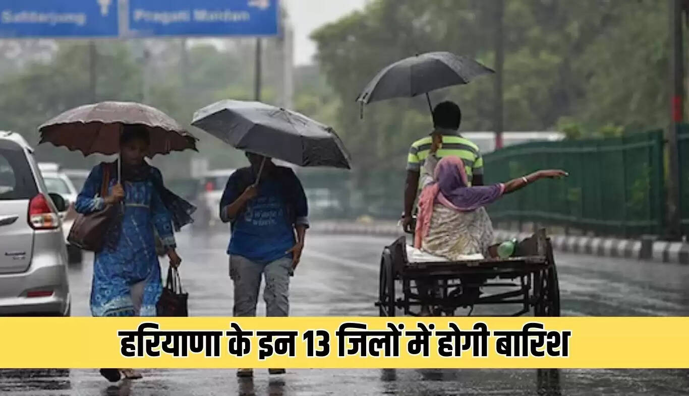 हरियाणा में बारिश का अलर्ट: 13 जिलों में मौसम में बदलाव
