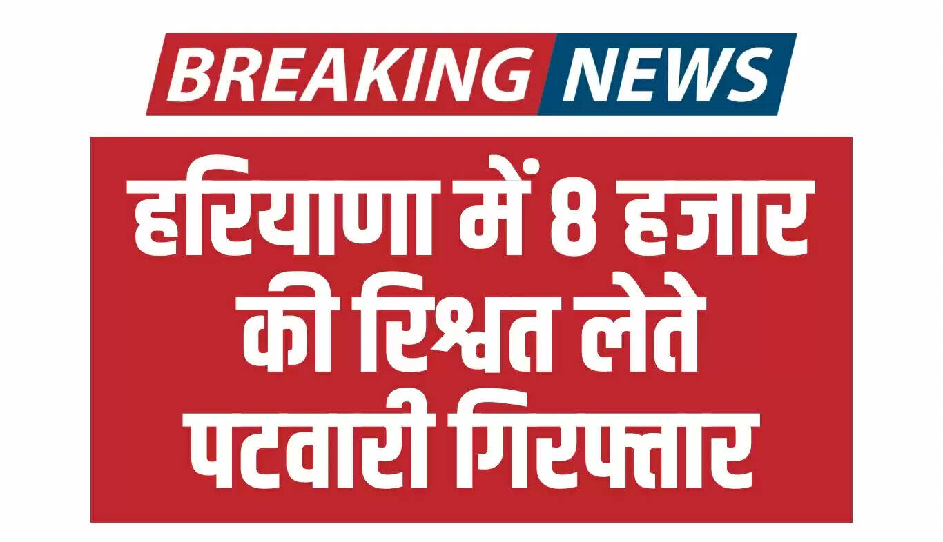 हरियाणा में पटवारी को 8,000 रुपये की रिश्वत लेते हुए गिरफ्तार किया गया