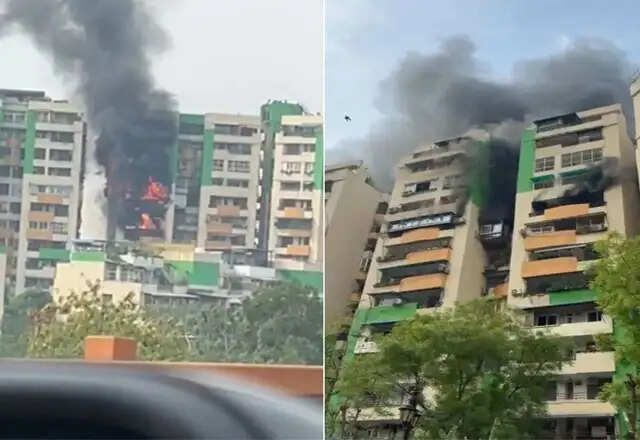 गाजियाबाद में 13 मंजिला इमारत में भीषण आग, कई लोग फंसे