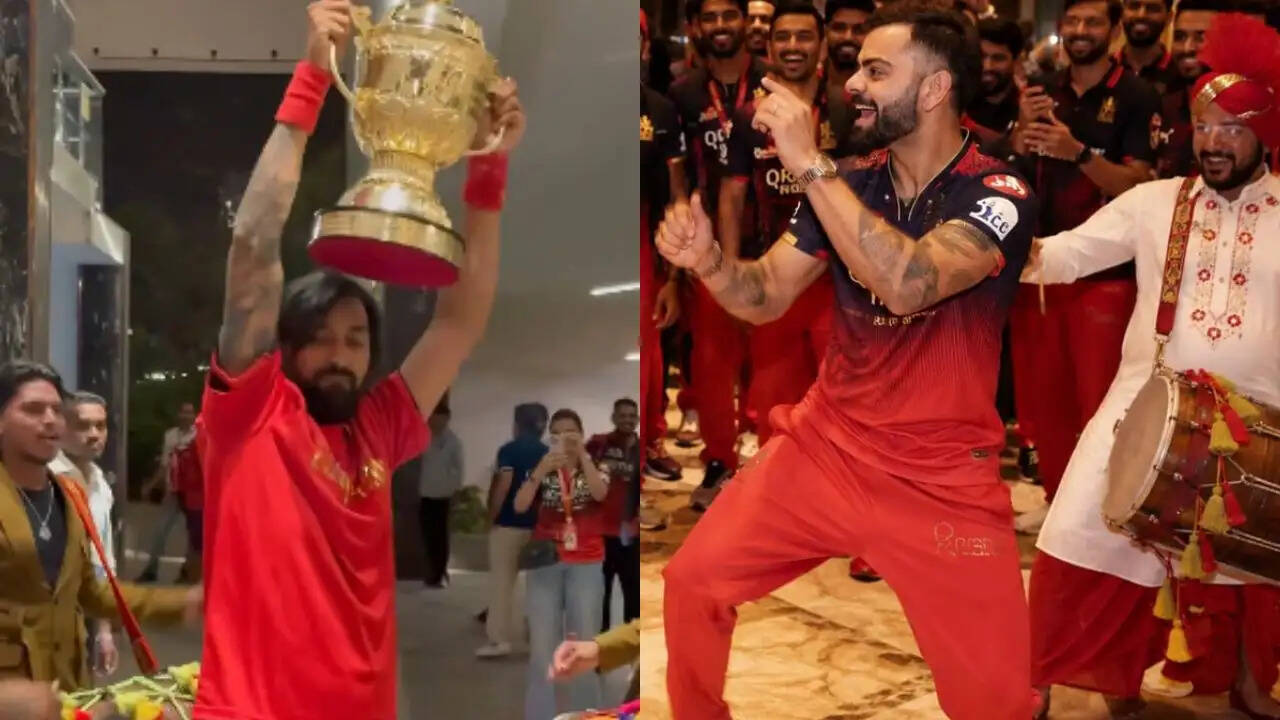 RCB की दूसरी बार IPL जीत पर भव्य जश्न: विराट और क्रुणाल का धमाकेदार भांगड़ा