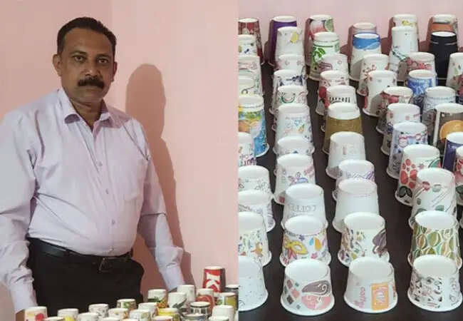 केरल के सुनील जोसेफ ने पेपर कप्स के अनोखे संग्रह से बनाया गिनीज वर्ल्ड रिकॉर्ड