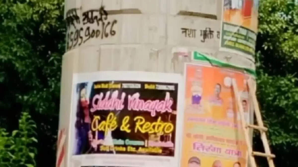 गाजियाबाद में नमो भारत ट्रेन के पिलरों से हटाए गए अवैध पोस्टर और बैनर
