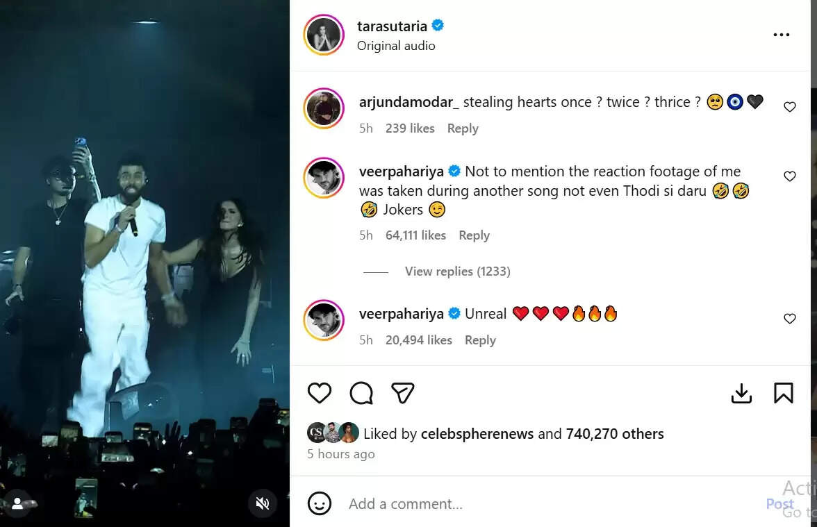 तारा सुतारिया का एपी ढिल्लों के साथ स्टेज पर वायरल वीडियो पर रिएक्शन