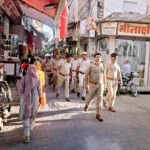 जींद में पुलिस ने त्योहारों के लिए निकाला फ्लैग मार्च