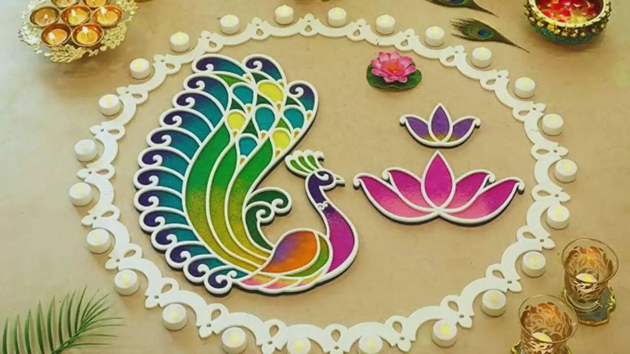 दिवाली पर सजावट के लिए फूलों की रंगोली: सरल और आकर्षक डिजाइन