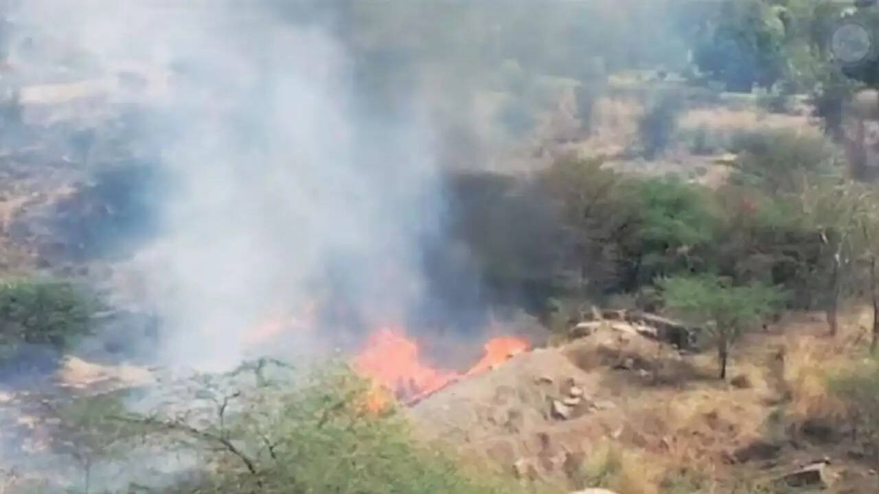 गुरुग्राम में अरावली पहाड़ियों में आग से पर्यावरण पर खतरा