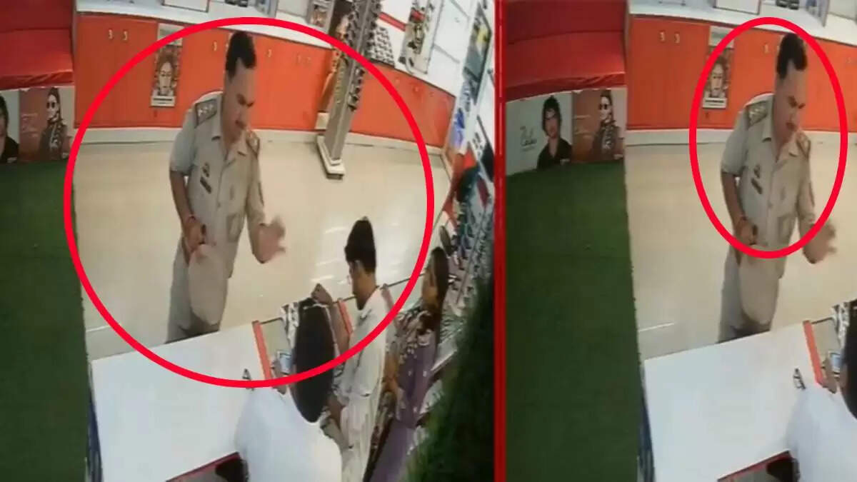 मिर्जापुर में पुलिस इंस्पेक्टर की दबंगई, CCTV फुटेज हुआ वायरल