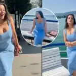 मोनालिसा का नया बोल्ड फोटोशूट: नीले वन-पीस में फैन्स का दिल जीता