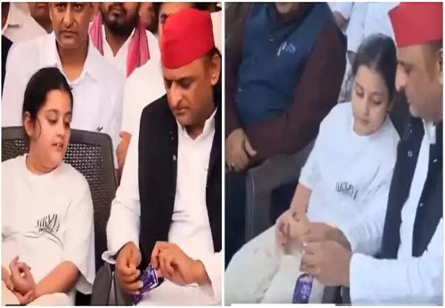 अखिलेश यादव का भावुक पल: छोटे भाई की बेटी को चॉकलेट खिलाते हुए वीडियो वायरल