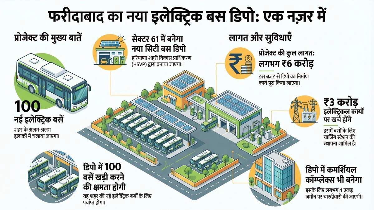 फरीदाबाद में 100 इलेक्ट्रिक बसों के लिए नया डिपो बनेगा