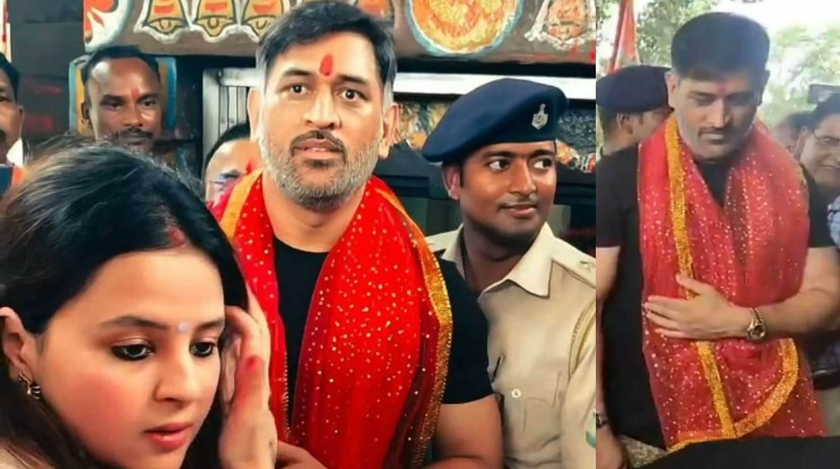 एमएस धोनी ने परिवार के साथ देवड़ी माता मंदिर में लिया आशीर्वाद