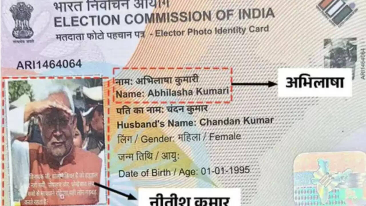 बिहार में वोटर आईडी पर नीतीश कुमार की तस्वीर, महिला हुई हैरान