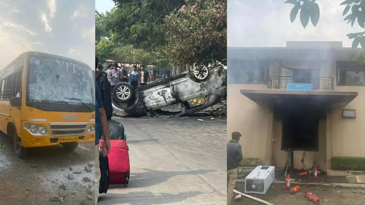 मध्य प्रदेश के वीआईटी विश्वविद्यालय में छात्रों का बड़ा विरोध प्रदर्शन