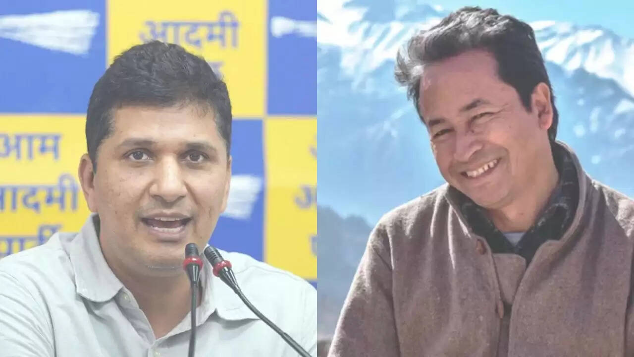 सोनम वांगचुक की गिरफ्तारी पर दिल्ली में AAP का जोरदार विरोध प्रदर्शन