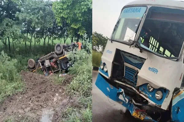हरियाणा में बस और पिकअप की टक्कर, चार श्रद्धालुओं की मौत