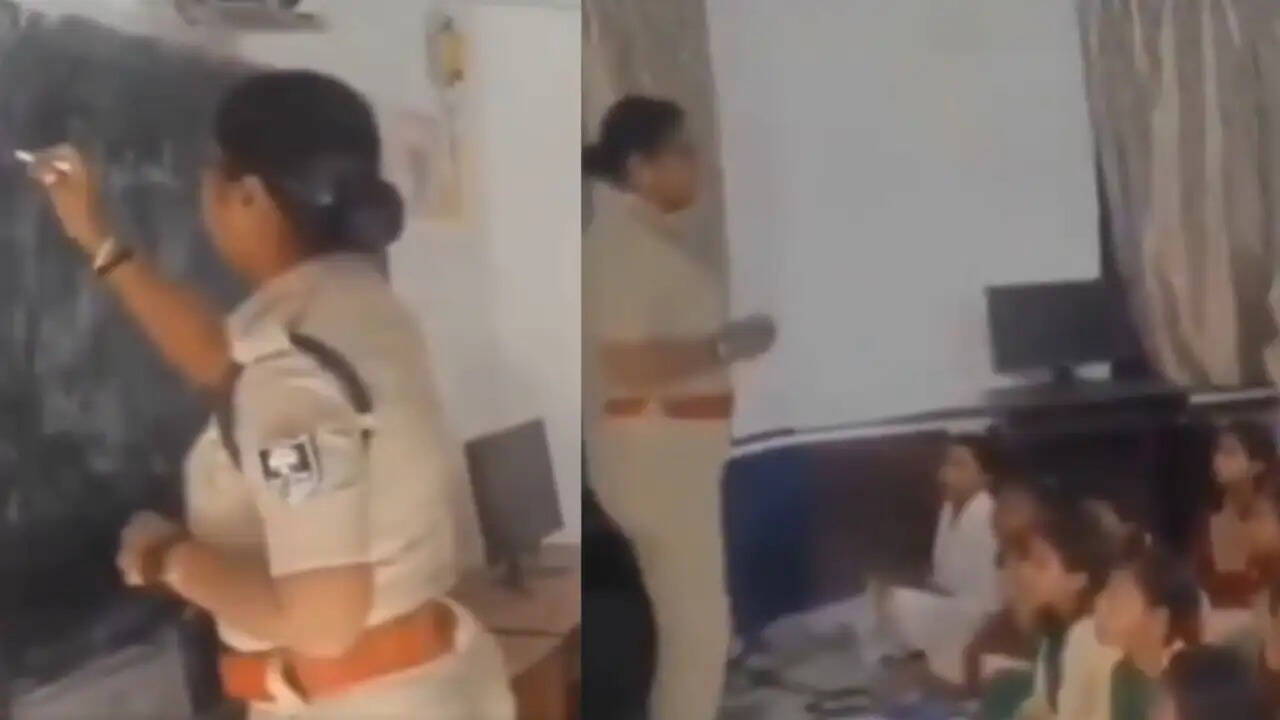 बिहार की पुलिस अधिकारी ने स्कूल में बच्चों को पढ़ाया, वीडियो हुआ वायरल