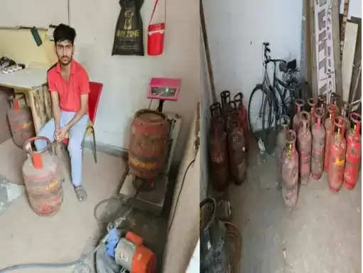 अवैध गैस रिफिलिंग करने वाले चढे पुलिस के हत्थे