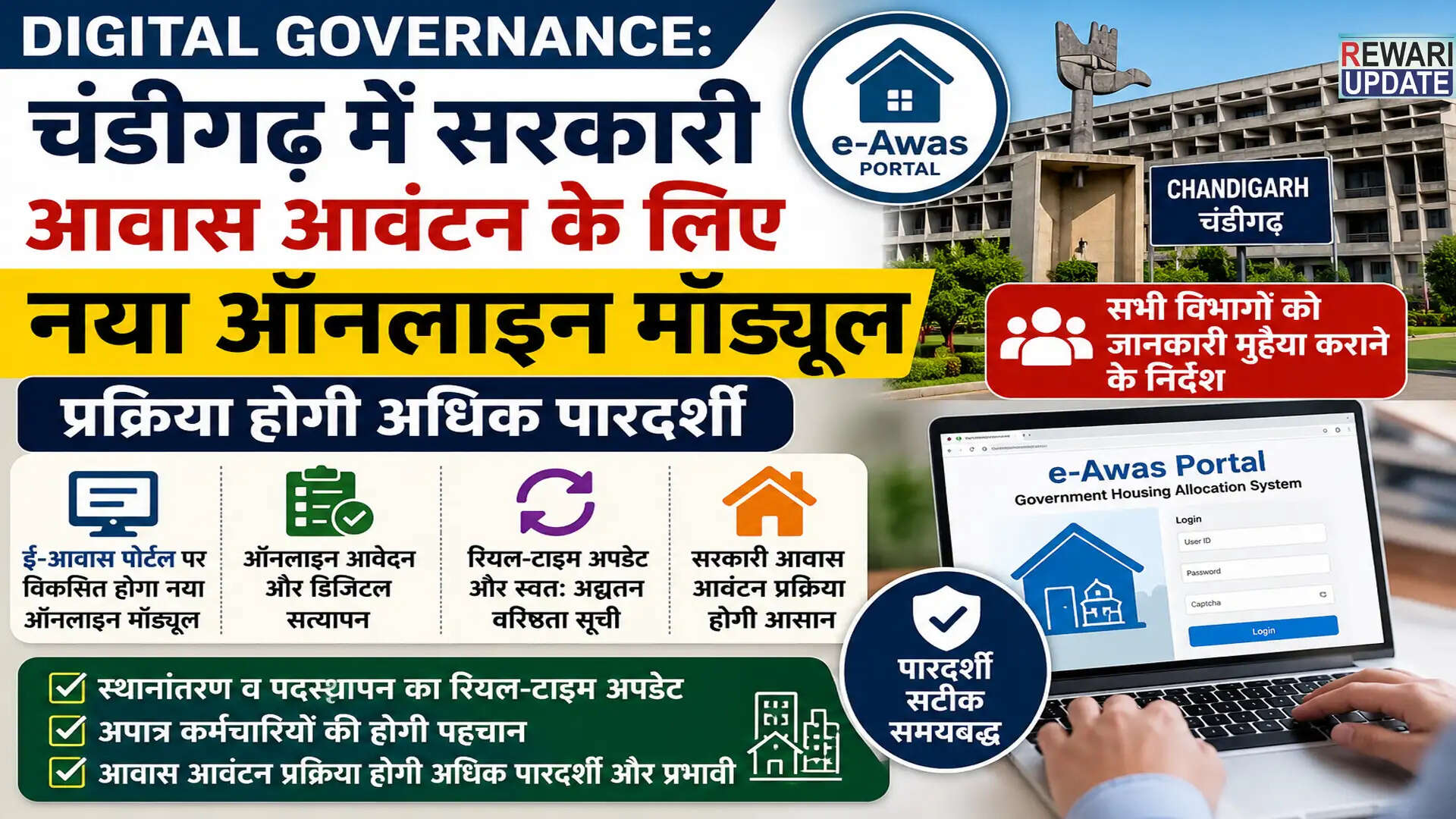 चंडीगढ़ में सरकारी आवास आवंटन के लिए नया ऑनलाइन मॉड्यूल: पारदर्शिता में वृद्धि