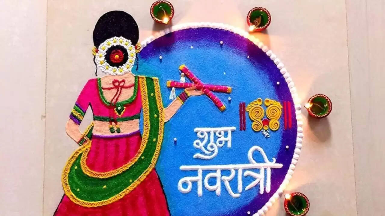 नवरात्रि पर रंगोली बनाने के अनोखे तरीके