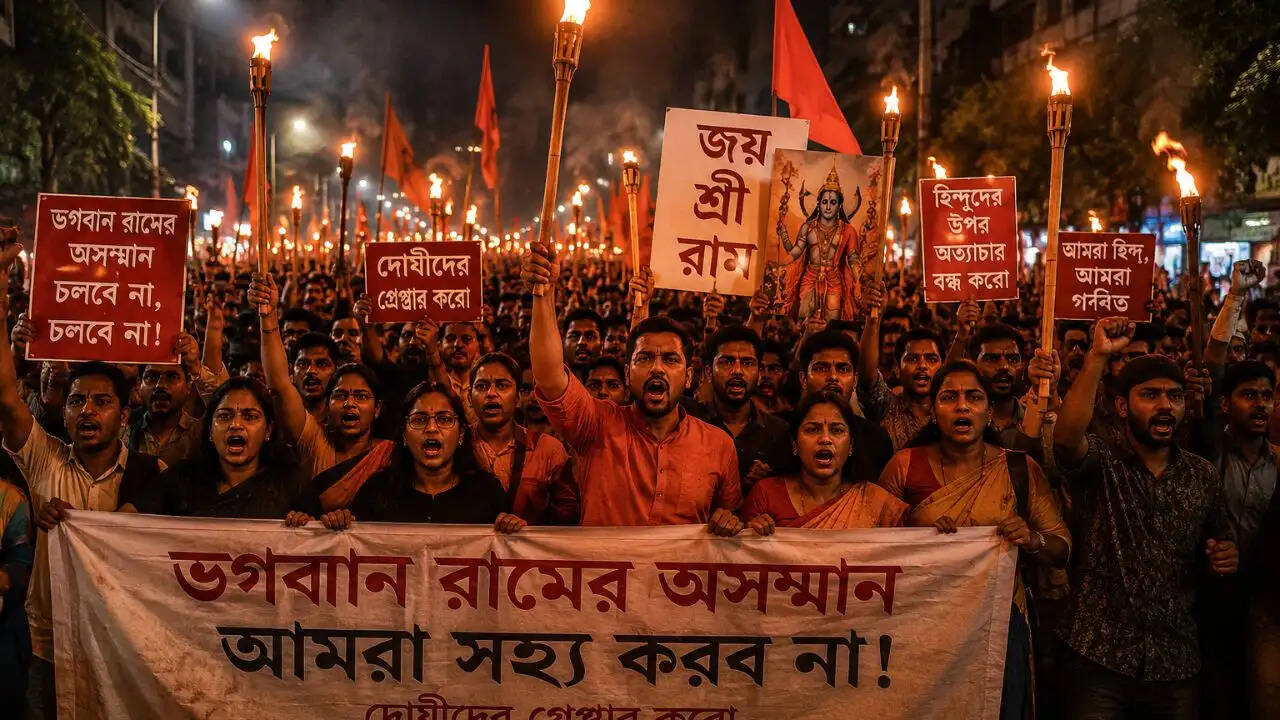 बांग्लादेश में भगवान राम की प्रतिमा पर विवाद: हजारों का विरोध प्रदर्शन
