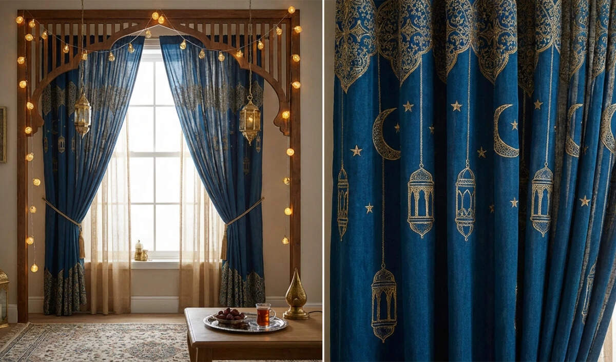 रमजान में लिविंग रूम सजाने के बेहतरीन पर्दे के डिजाइन