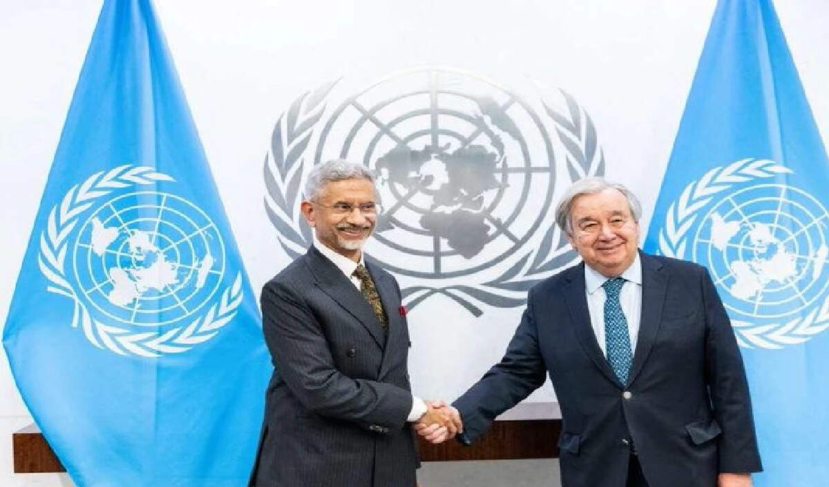 भारत के विदेश मंत्री ने यूएन महासचिव से न्यूयॉर्क में की मुलाकात