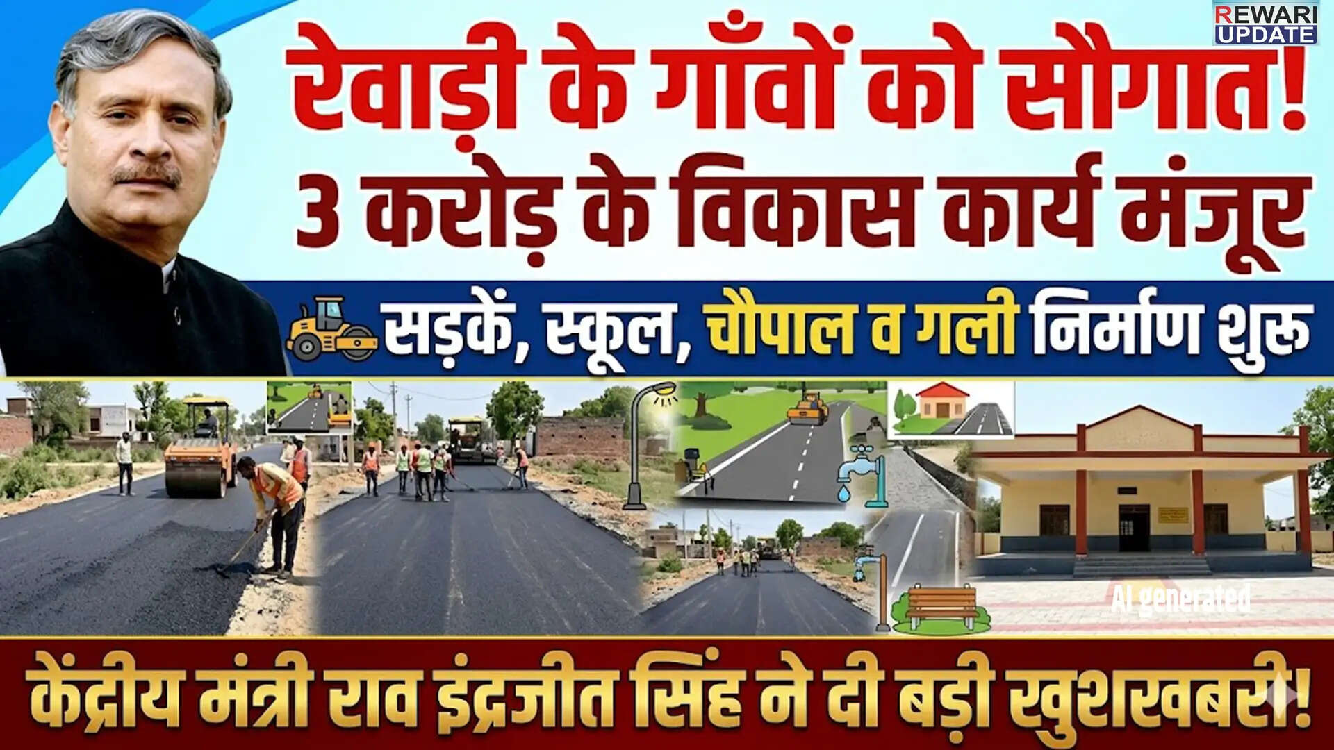 रेवाड़ी के गांवों में 3 करोड़ रुपये के विकास कार्यों की स्वीकृति
