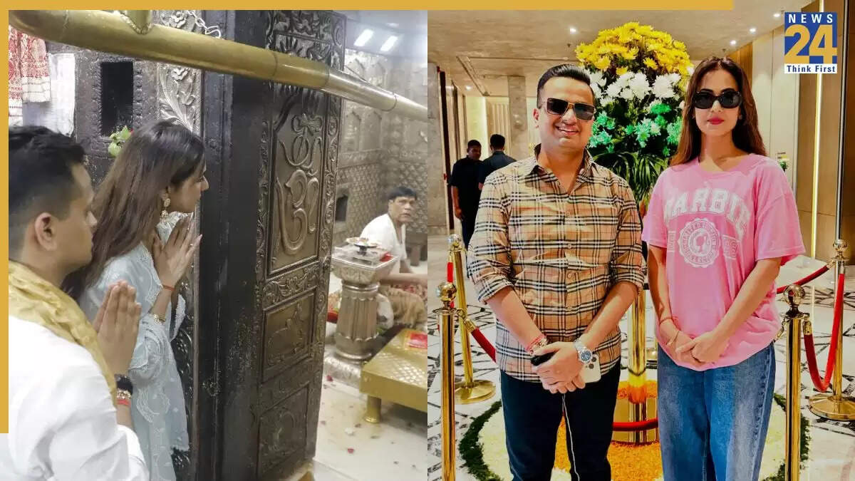 सोनल चौहान ने महाकाल मंदिर में सांसद के बेटे के साथ की पूजा