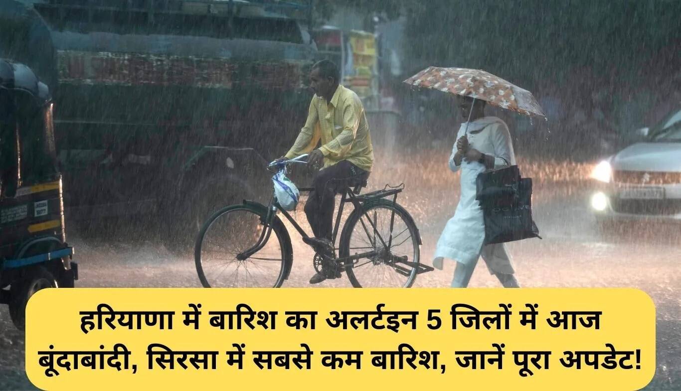 हरियाणा में मौसम का हाल: 5 जिलों में बारिश की संभावना, सिरसा में कम बारिश