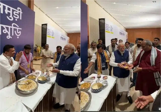 प्रधानमंत्री मोदी को झालमुड़ी परोसते शुभेंदु अधिकारी का वीडियो वायरल