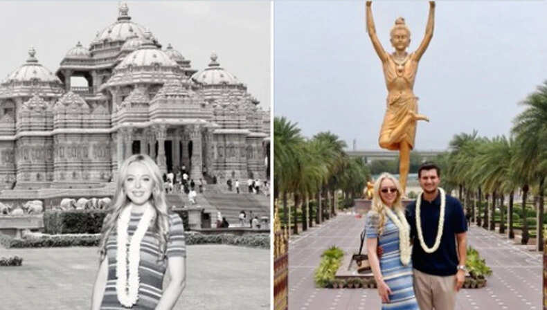 टिफनी ट्रंप और माइकल बोलूस का भारत दौरा: अक्षरधाम मंदिर की यात्रा