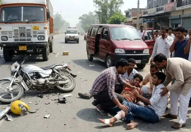 अंबाला में तेज रफ्तार कैंटर ने बाइक सवार भाइयों को टक्कर मारी, गंभीर रूप से घायल