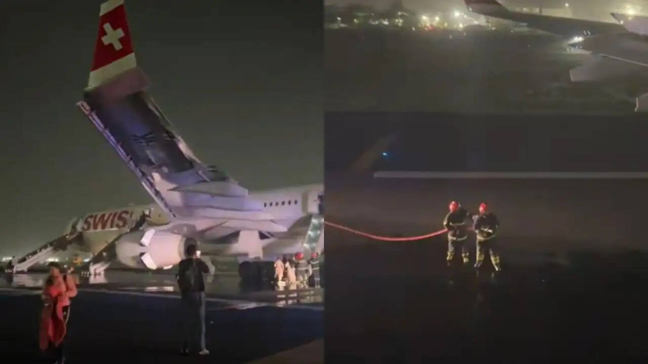दिल्ली एयरपोर्ट पर स्विस एयर की उड़ान में आग: यात्रियों की जान बची, लेकिन उड़ानें प्रभावित