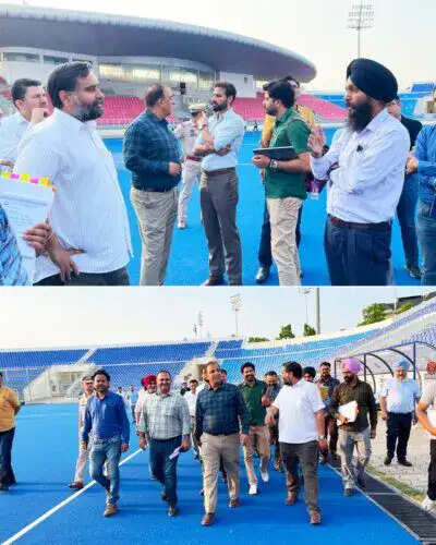 पंजाब में पुरुष हॉकी एशियन चैंपियंस ट्रॉफी 2026 की तैयारियों का निरीक्षण