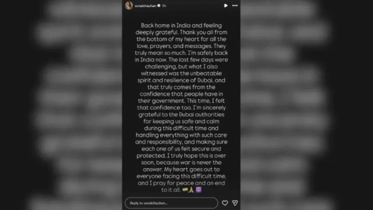 सोनल चौहान की सुरक्षित वापसी: दुबई से भारत लौट आईं एक्ट्रेस