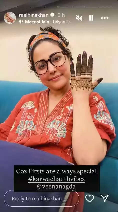 Hina Khan का पहला करवा चौथ: रॉकी के हाथों पर मेहंदी और फैंस की प्रतिक्रियाएँ