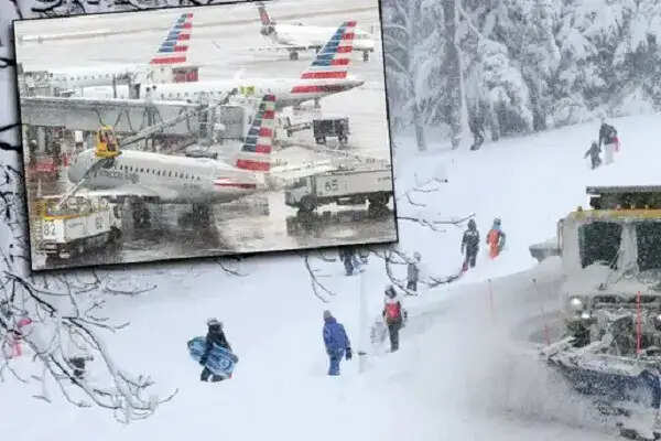 अमेरिका में बर्फीले तूफान से आपातकाल, 5600 से अधिक उड़ानें रद्द