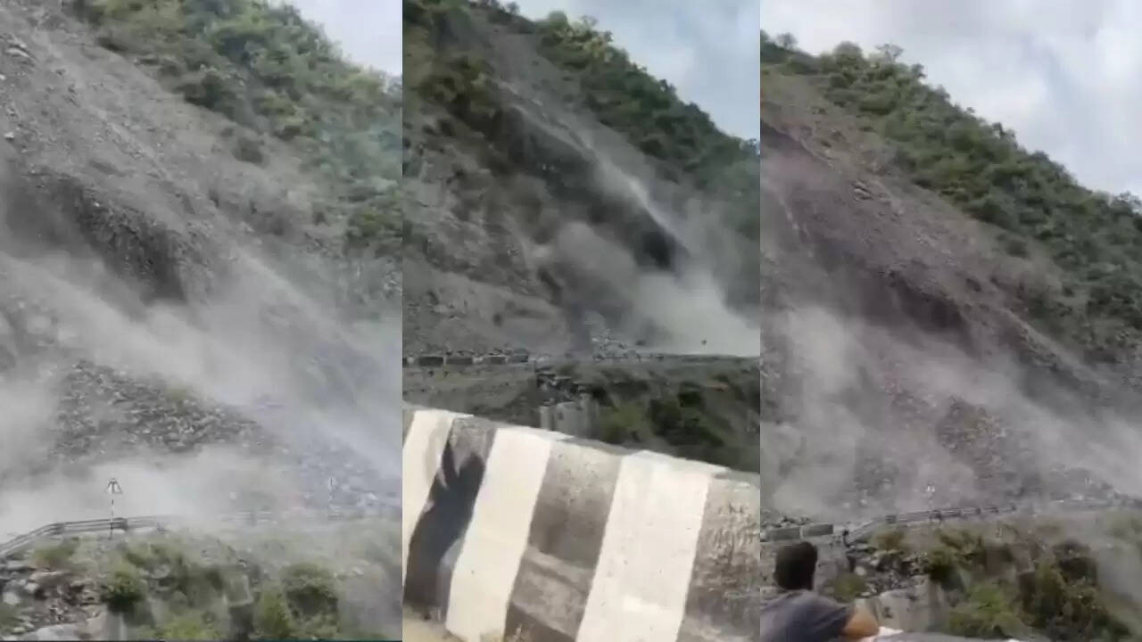 गंगोत्री हाईवे पर भूस्खलन से यातायात प्रभावित