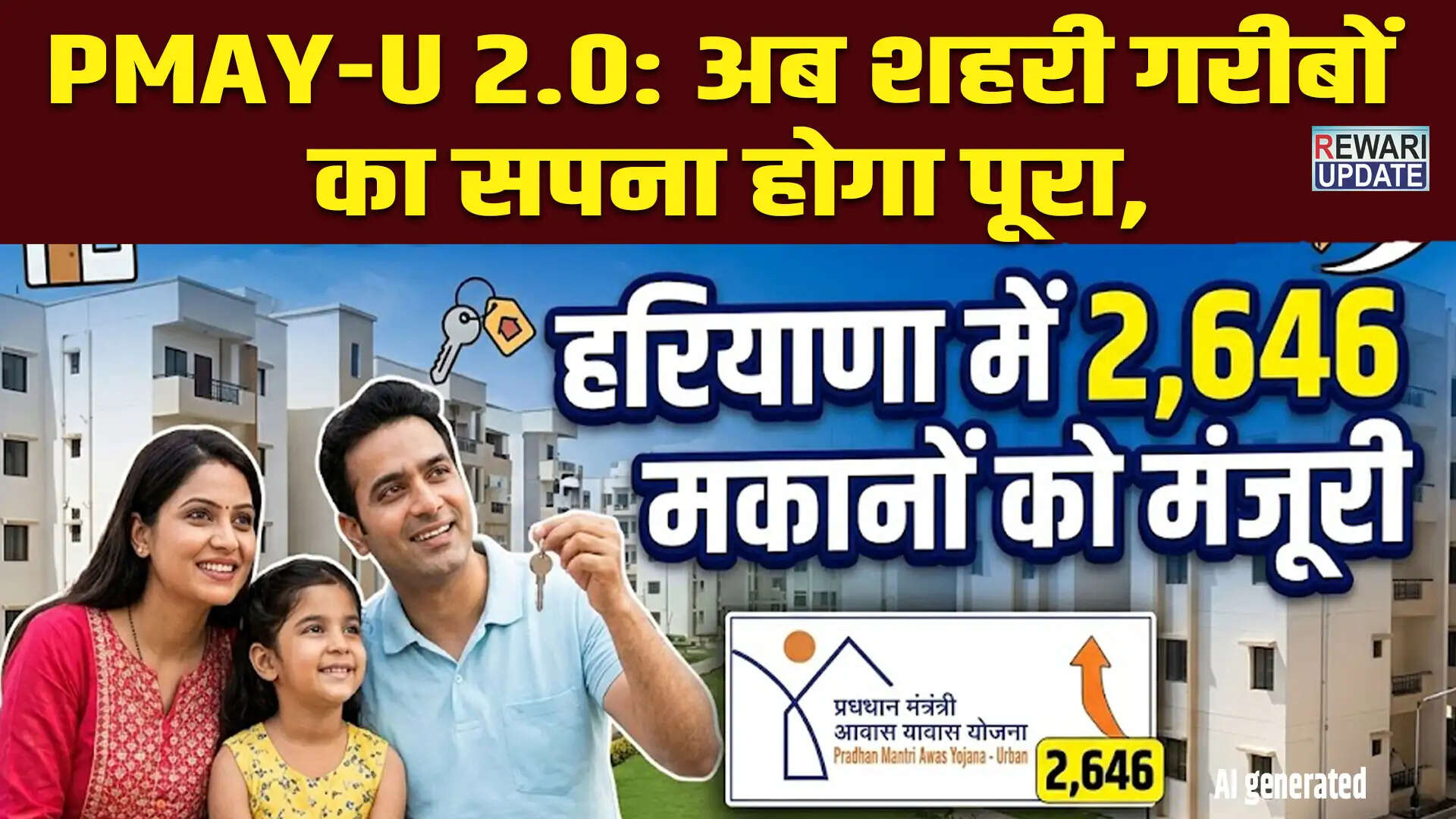 हरियाणा में PMAY-U 2.0 के तहत 2,646 मकानों को मिली मंजूरी