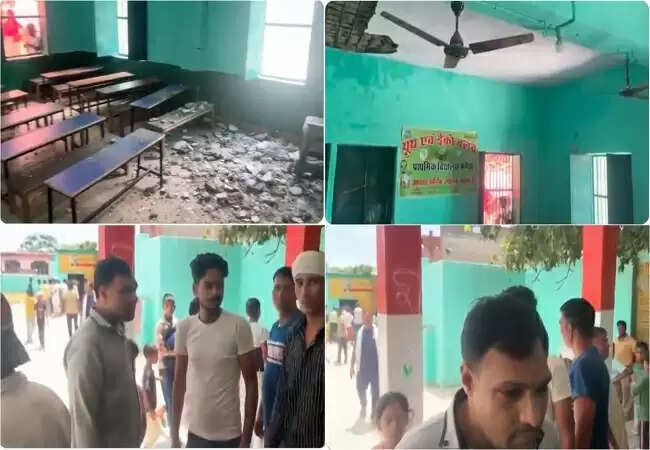 हापुड़ में स्कूल की छत गिरने से चार बच्चे घायल