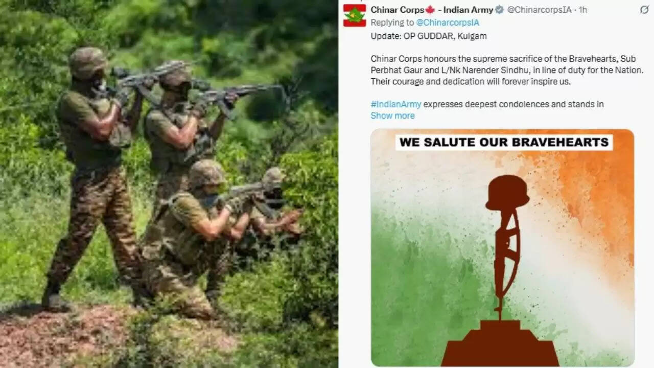 कुलगाम में भारतीय सेना के दो जवान शहीद, ऑपरेशन जारी