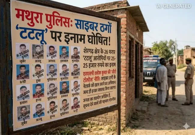 मथुरा में साइबर ठगों के खिलाफ पुलिस की सख्त कार्रवाई, 26 आरोपियों पर इनाम घोषित