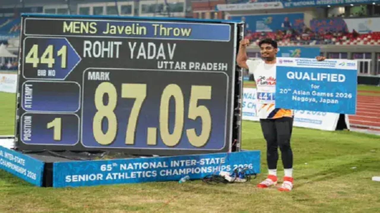 रोहित यादव ने 87.05 मीटर थ्रो के साथ एथलेटिक्स चैंपियनशिप में जीता स्वर्ण पदक