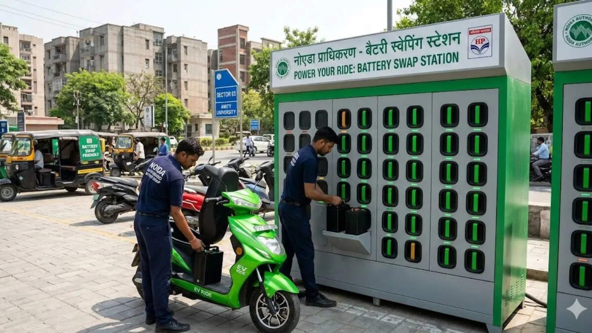 नोएडा में इलेक्ट्रिक वाहनों के लिए बैटरी स्वैपिंग स्टेशन की स्थापना